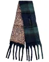 Nicole Miller Reversible Quilted Pull Through Scarf In Green