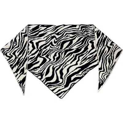 Nicole Miller Reversible Triangle Scarf In Black