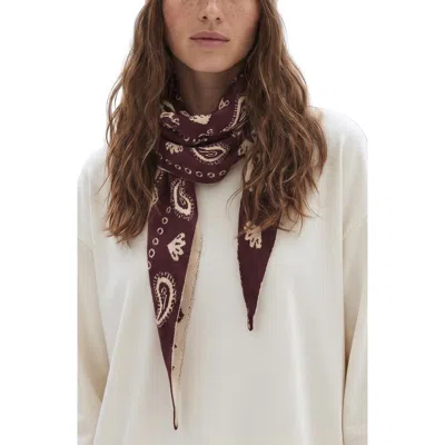 Nicole Miller Reversible Triangle Scarf In Brown