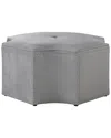 Nicole Miller Rey Linen Octagon Cocktail Ottoman