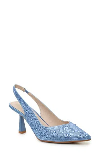 Nicole Miller Rhinestone Slingback Pump In Blue Bling