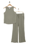 Nicole Miller Rib Pajamas In Palm Dusk