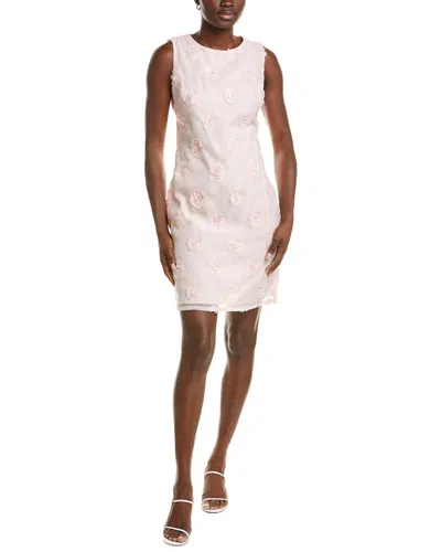 Nicole Miller Rose Applique Sheath Dress In Pink