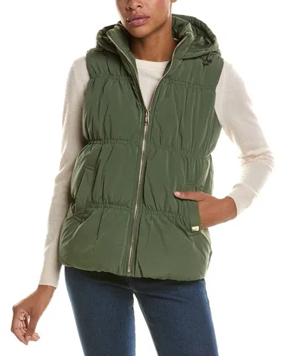Nicole Miller Ruched Vest In Green
