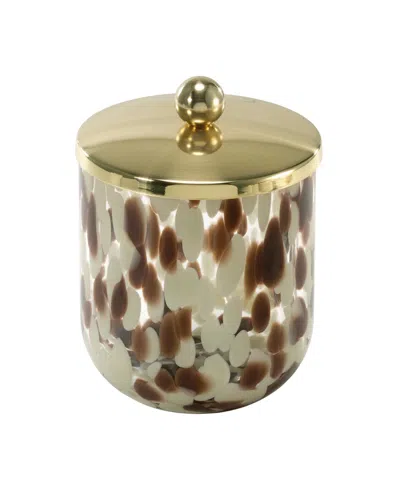 Nicole Miller Safari 5.25" Decorative Covered Jar In Brown
