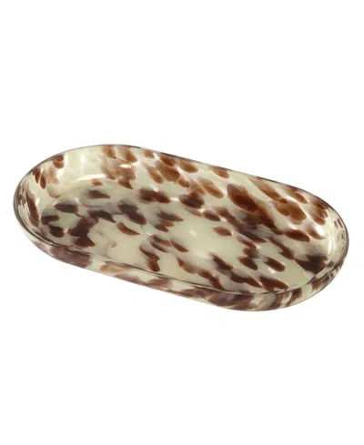 Nicole Miller Safari 5.5" Decorative Vanity Tray In Brown