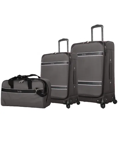 Nicole Miller Sam 3 Piece Luggage Set In Grey