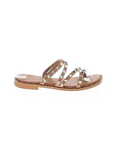 Pre-owned Nicole Miller Sandals In Tan
