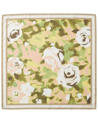 Nicole Miller Satin Floral Square Scarf In Multi