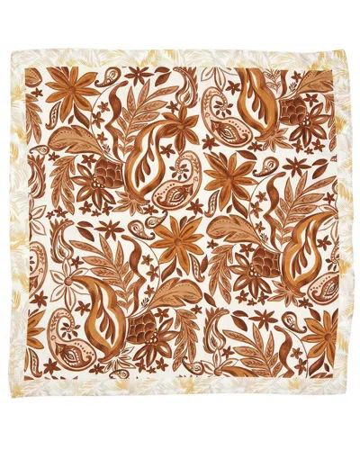 Nicole Miller Satin Paisley Square Scarf In Brown
