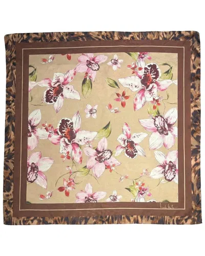 Nicole Miller Satin Square Scarf In Orange