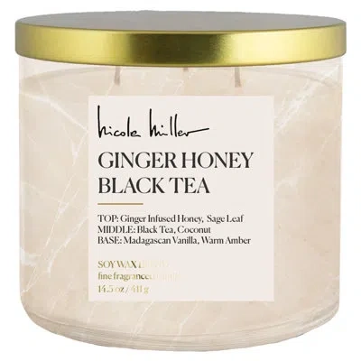 Nicole Miller Scented Candle With Glass Holder In White