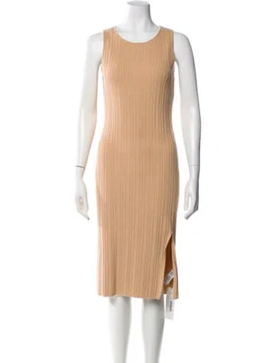 Pre-owned Nicole Miller Scoop Neck Knee-length Dress In Neutral