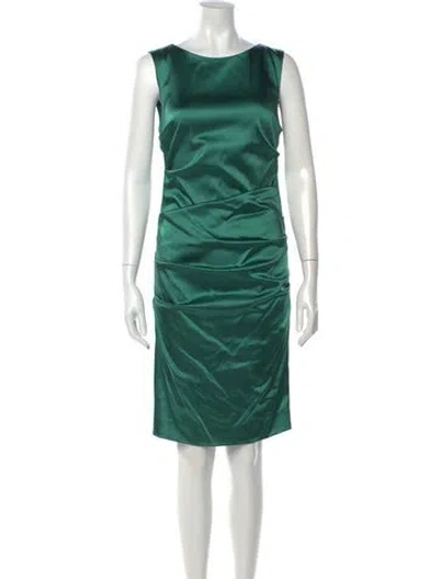 Pre-owned Nicole Miller Scoop Neck Knee-length Dress W/ Tags In Green