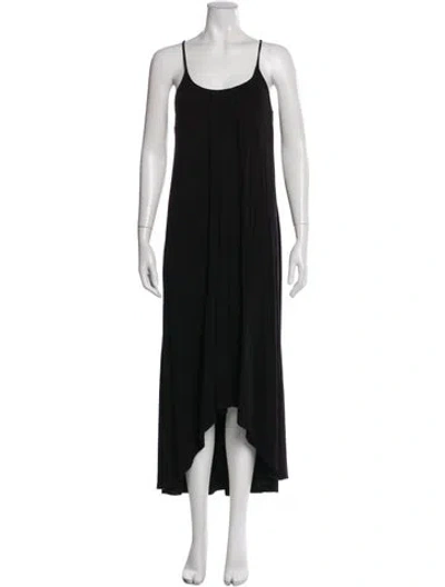 Pre-owned Nicole Miller Scoop Neck Long Dress In Black