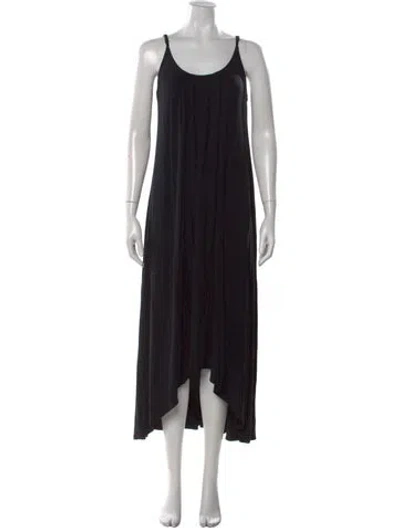 Pre-owned Nicole Miller Scoop Neck Long Dress In Black