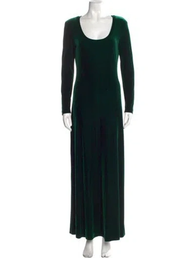 Pre-owned Nicole Miller Scoop Neck Long Dress In Multi