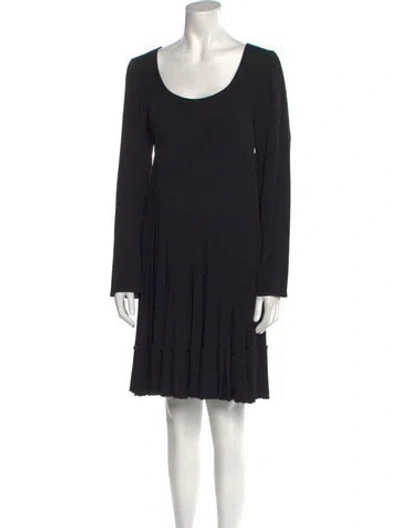 Pre-owned Nicole Miller Scoop Neck Mini Dress In Black