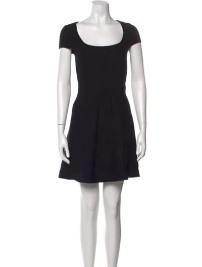 Pre-owned Nicole Miller Scoop Neck Mini Dress In Black
