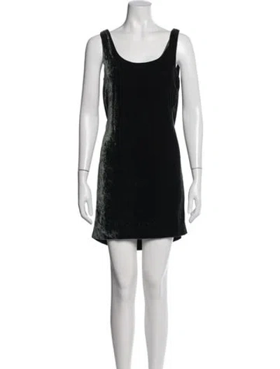 Pre-owned Nicole Miller Scoop Neck Mini Dress In Black