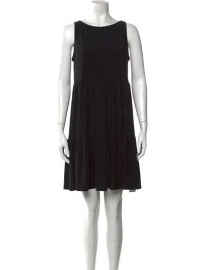 Pre-owned Nicole Miller Scoop Neck Mini Dress In Black