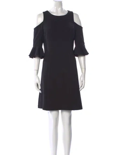 Pre-owned Nicole Miller Scoop Neck Mini Dress In Blue