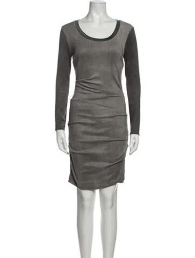 Pre-owned Nicole Miller Scoop Neck Mini Dress In Gray