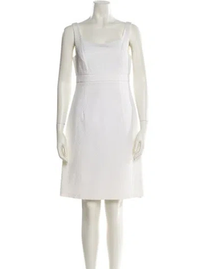 Pre-owned Nicole Miller Scoop Neck Mini Dress In Neutral