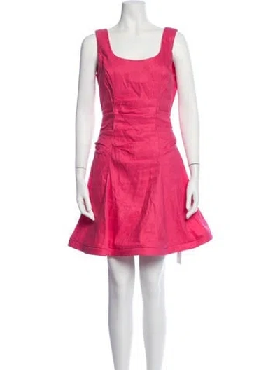 Pre-owned Nicole Miller Scoop Neck Mini Dress In Pink