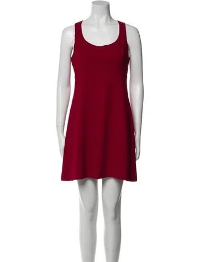 Pre-owned Nicole Miller Scoop Neck Mini Dress In Red