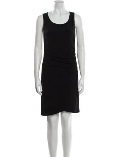 Pre-owned Nicole Miller Scoop Neck Mini Dress W/ Tags In Black
