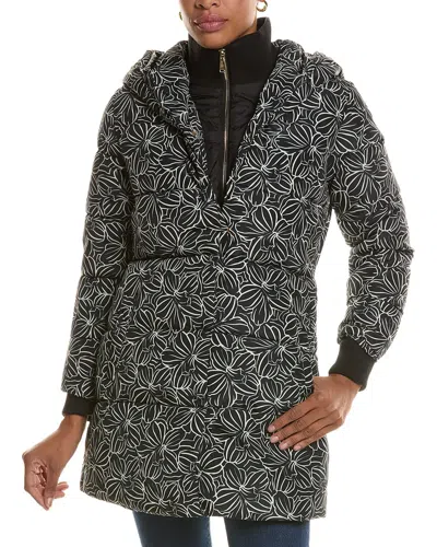 Nicole Miller Shawl Puffer Parka In Black