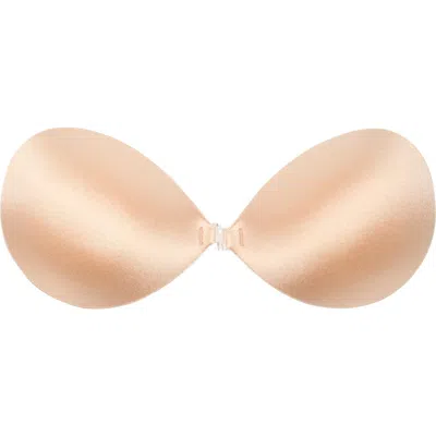 Nicole Miller Shiny Micro Backless Adhesive Push-up Bra In Brulee