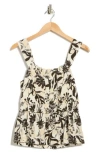 Nicole Miller Shirred Peplum Tank In Black