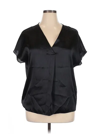 Pre-owned Nicole Miller Short Sleeve Blouse In Black