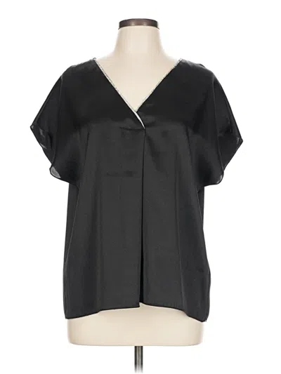Pre-owned Nicole Miller Short Sleeve Blouse In Black