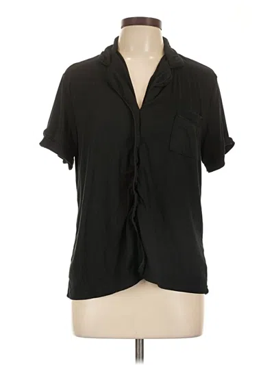 Pre-owned Nicole Miller Short Sleeve Blouse In Black