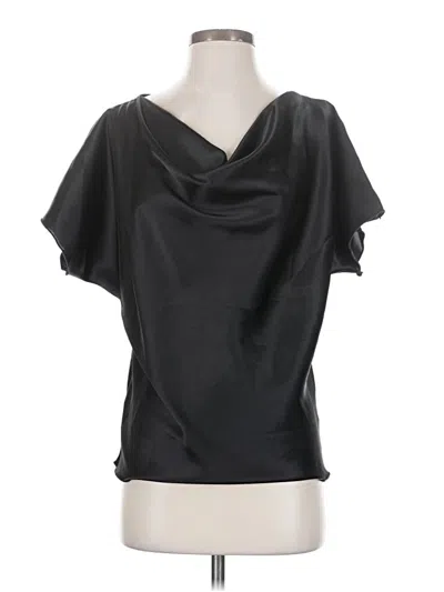 Pre-owned Nicole Miller Short Sleeve Blouse In Black