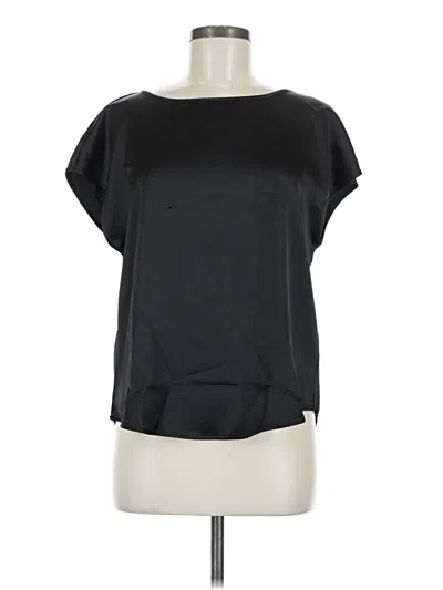 Pre-owned Nicole Miller Short Sleeve Blouse In Black