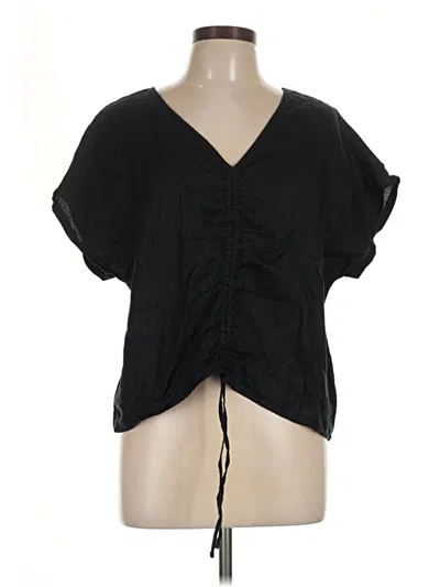 Pre-owned Nicole Miller Short Sleeve Blouse In Black