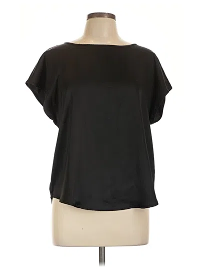 Pre-owned Nicole Miller Short Sleeve Blouse In Black