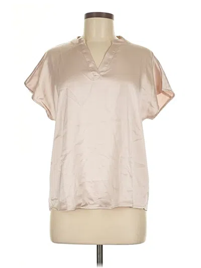 Pre-owned Nicole Miller Short Sleeve Blouse In Brown