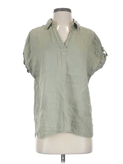 Pre-owned Nicole Miller Short Sleeve Blouse In Green