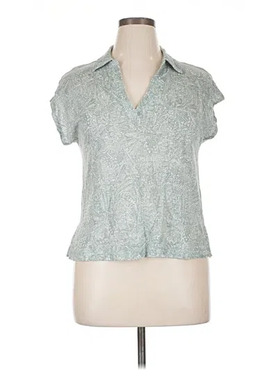 Pre-owned Nicole Miller Short Sleeve Blouse In Green