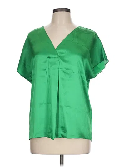 Pre-owned Nicole Miller Short Sleeve Blouse In Green
