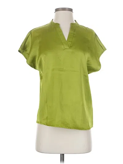 Pre-owned Nicole Miller Short Sleeve Blouse In Green