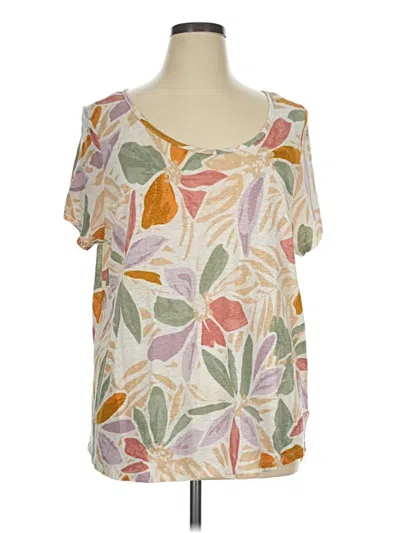 Pre-owned Nicole Miller Short Sleeve Blouse In Ivory