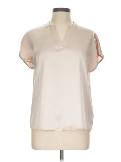 Pre-owned Nicole Miller Short Sleeve Blouse In Ivory