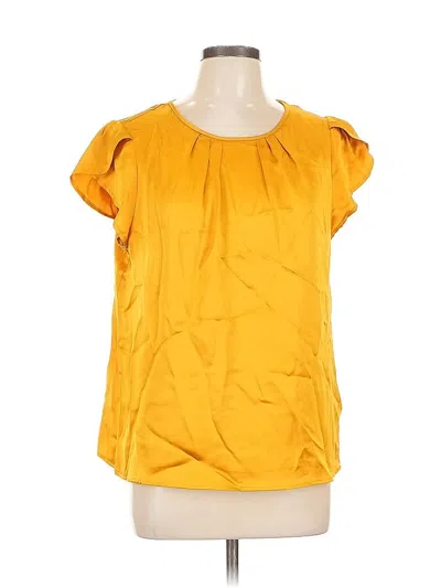 Pre-owned Nicole Miller Short Sleeve Blouse In Orange