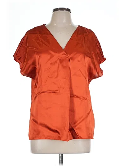 Pre-owned Nicole Miller Short Sleeve Blouse In Orange
